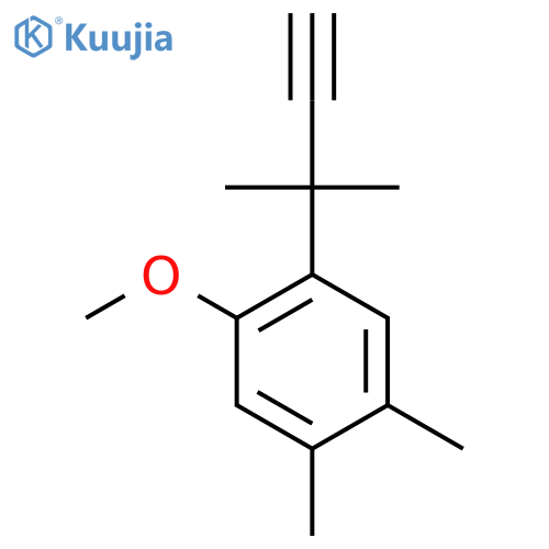 1-methoxy-4,5-dimethyl-2-(2-methylbut-3-yn-2-yl)benzene structure