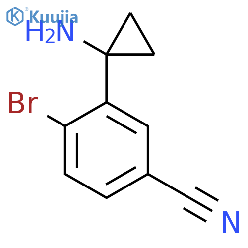 3-(1-aminocyclopropyl)-4-bromobenzonitrile structure