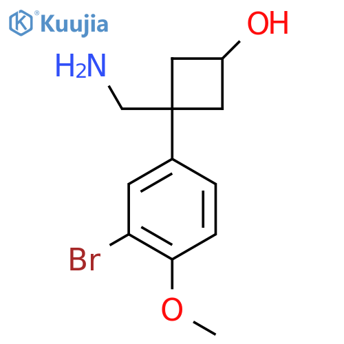 3-(aminomethyl)-3-(3-bromo-4-methoxyphenyl)cyclobutan-1-ol structure