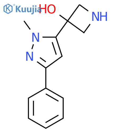 3-(1-methyl-3-phenyl-1H-pyrazol-5-yl)azetidin-3-ol structure