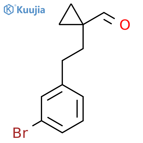 1-2-(3-bromophenyl)ethylcyclopropane-1-carbaldehyde structure