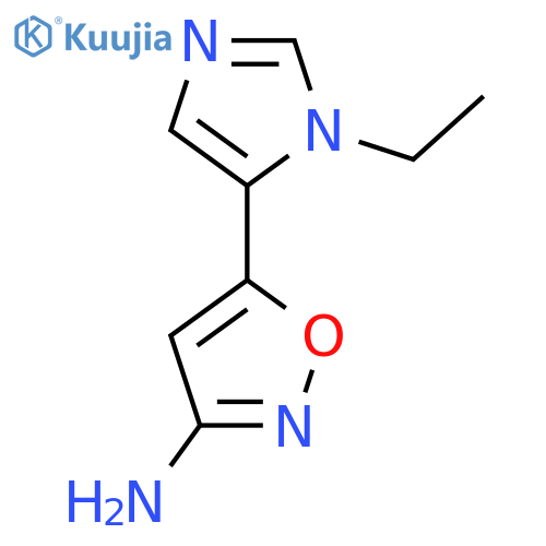 5-(1-ethyl-1H-imidazol-5-yl)-1,2-oxazol-3-amine structure