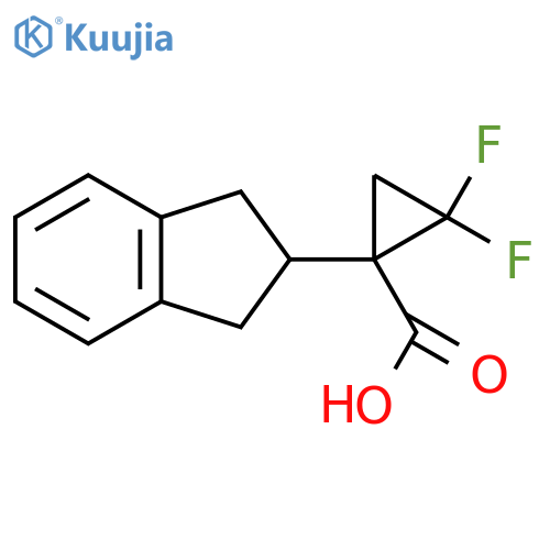 1-(2,3-dihydro-1H-inden-2-yl)-2,2-difluorocyclopropane-1-carboxylic acid structure