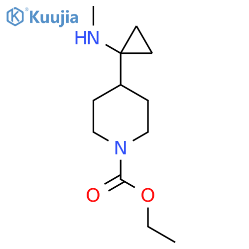 ethyl 4-1-(methylamino)cyclopropylpiperidine-1-carboxylate structure