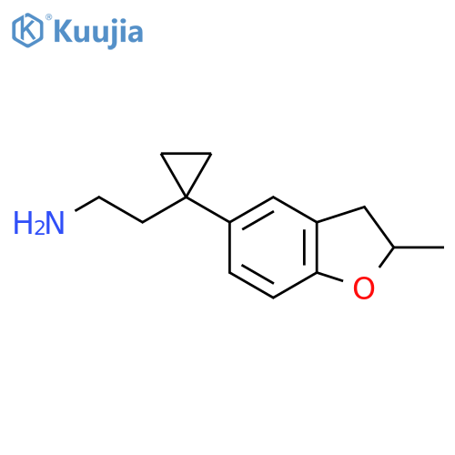 2-1-(2-methyl-2,3-dihydro-1-benzofuran-5-yl)cyclopropylethan-1-amine structure