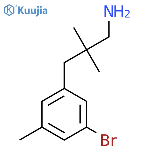 3-(3-bromo-5-methylphenyl)-2,2-dimethylpropan-1-amine structure