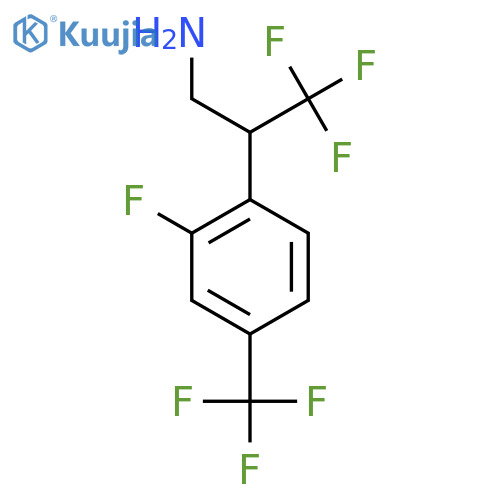 3,3,3-trifluoro-2-2-fluoro-4-(trifluoromethyl)phenylpropan-1-amine structure
