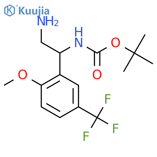 tert-butyl N-{2-amino-1-2-methoxy-5-(trifluoromethyl)phenylethyl}carbamate structure