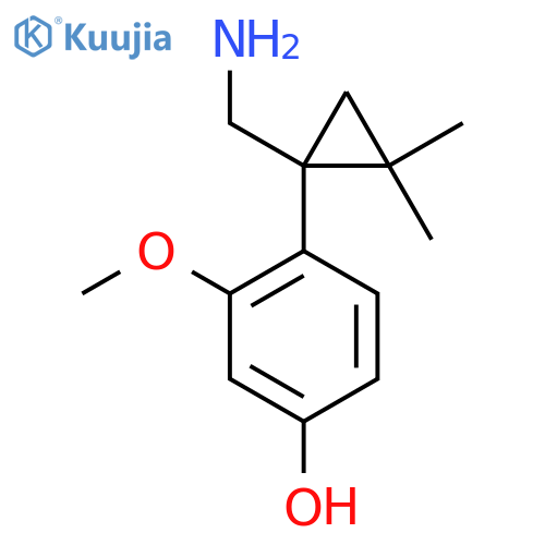 4-1-(aminomethyl)-2,2-dimethylcyclopropyl-3-methoxyphenol structure