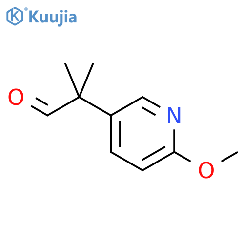 2-(6-methoxypyridin-3-yl)-2-methylpropanal structure