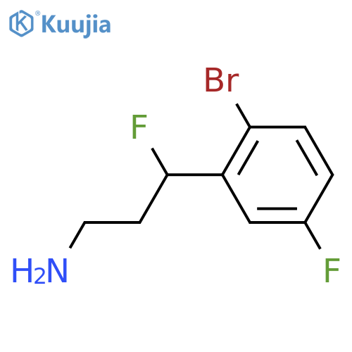 3-(2-bromo-5-fluorophenyl)-3-fluoropropan-1-amine structure