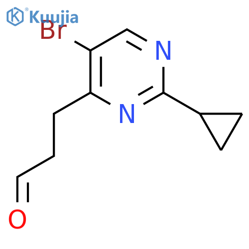3-(5-bromo-2-cyclopropylpyrimidin-4-yl)propanal structure
