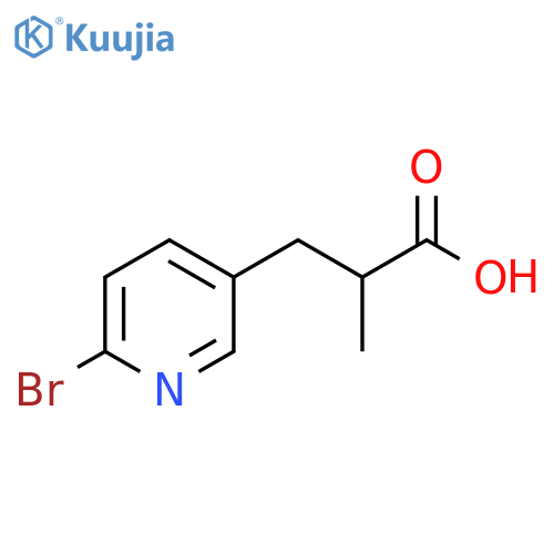 3-(6-bromopyridin-3-yl)-2-methylpropanoic acid structure