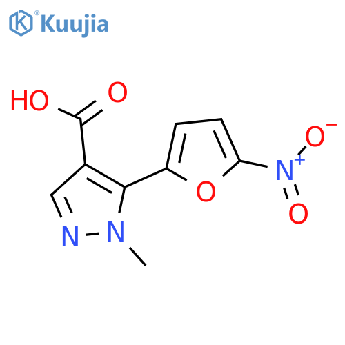 1-methyl-5-(5-nitrofuran-2-yl)-1H-pyrazole-4-carboxylic acid structure