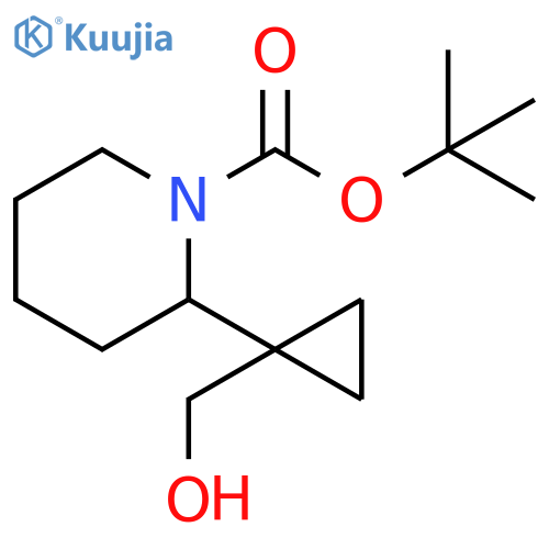 tert-butyl 2-1-(hydroxymethyl)cyclopropylpiperidine-1-carboxylate structure