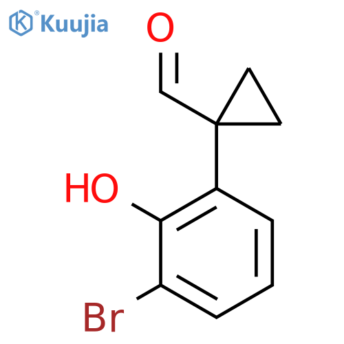 1-(3-bromo-2-hydroxyphenyl)cyclopropane-1-carbaldehyde structure