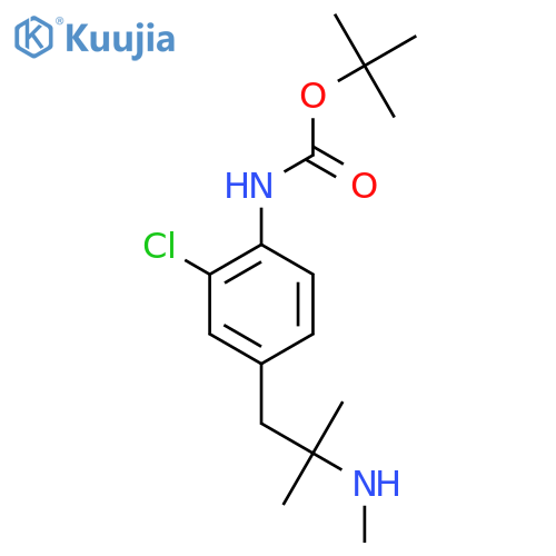 tert-butyl N-{2-chloro-4-2-methyl-2-(methylamino)propylphenyl}carbamate structure