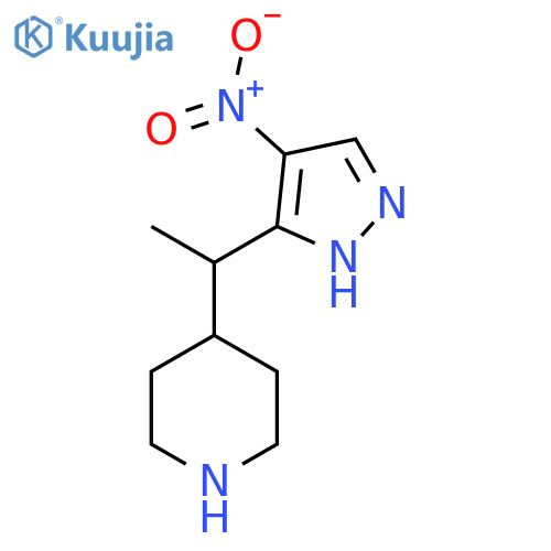 4-1-(4-nitro-1H-pyrazol-3-yl)ethylpiperidine structure