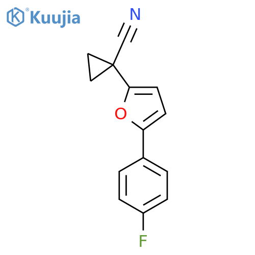 1-5-(4-fluorophenyl)furan-2-ylcyclopropane-1-carbonitrile structure