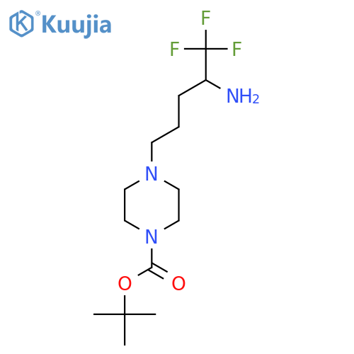 tert-butyl 4-(4-amino-5,5,5-trifluoropentyl)piperazine-1-carboxylate structure