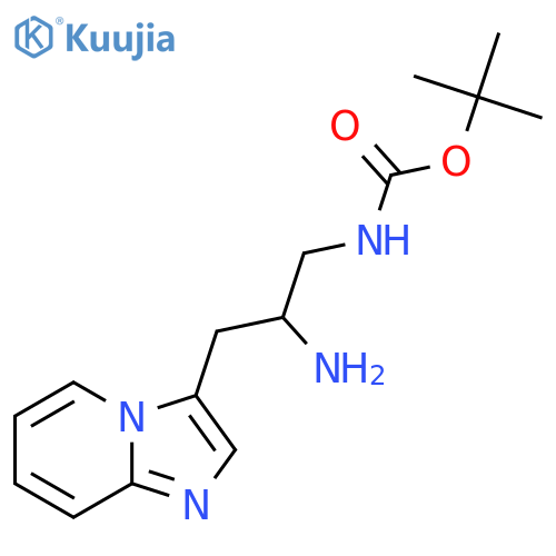 tert-butyl N-(2-amino-3-{imidazo1,2-apyridin-3-yl}propyl)carbamate structure