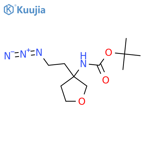 tert-butyl N-3-(2-azidoethyl)oxolan-3-ylcarbamate structure