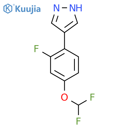 4-4-(difluoromethoxy)-2-fluorophenyl-1H-pyrazole structure
