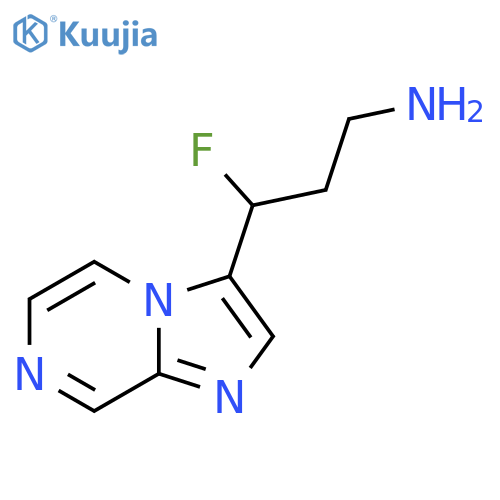 3-fluoro-3-{imidazo1,2-apyrazin-3-yl}propan-1-amine structure