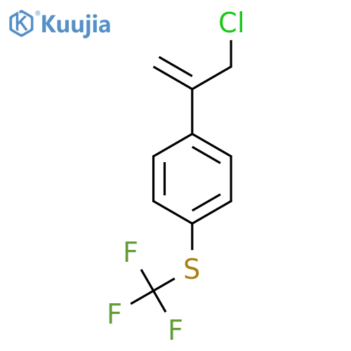 1-(3-chloroprop-1-en-2-yl)-4-(trifluoromethyl)sulfanylbenzene structure