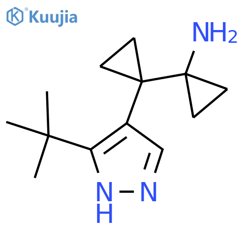 1-1-(3-tert-butyl-1H-pyrazol-4-yl)cyclopropylcyclopropan-1-amine structure