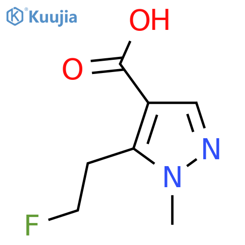5-(2-fluoroethyl)-1-methyl-1H-pyrazole-4-carboxylic acid structure