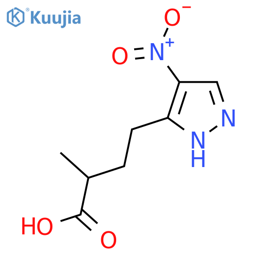 2-methyl-4-(4-nitro-1H-pyrazol-3-yl)butanoic acid structure