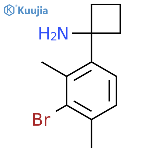 1-(3-bromo-2,4-dimethylphenyl)cyclobutan-1-amine structure