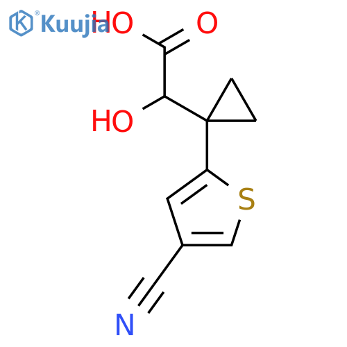 2-1-(4-cyanothiophen-2-yl)cyclopropyl-2-hydroxyacetic acid structure