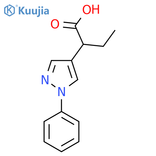 2-(1-phenyl-1H-pyrazol-4-yl)butanoic acid structure