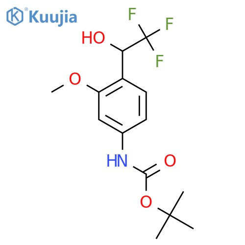 tert-butyl N-3-methoxy-4-(2,2,2-trifluoro-1-hydroxyethyl)phenylcarbamate structure