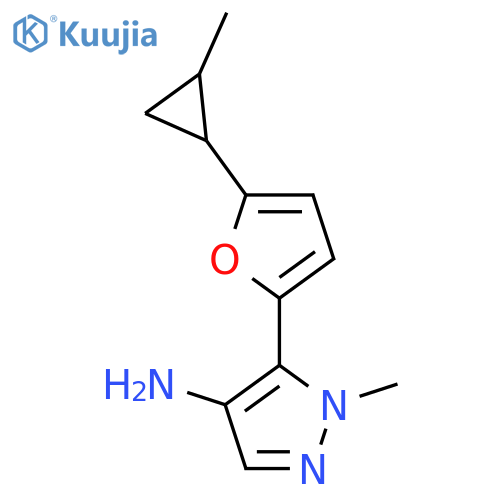 1-methyl-5-5-(2-methylcyclopropyl)furan-2-yl-1H-pyrazol-4-amine structure