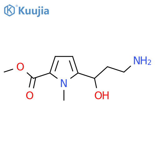 methyl 5-(3-amino-1-hydroxypropyl)-1-methyl-1H-pyrrole-2-carboxylate structure