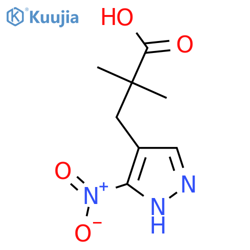 2,2-dimethyl-3-(3-nitro-1H-pyrazol-4-yl)propanoic acid structure