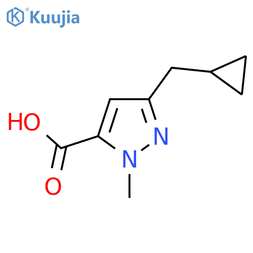 3-(cyclopropylmethyl)-1-methyl-1H-pyrazole-5-carboxylic acid structure