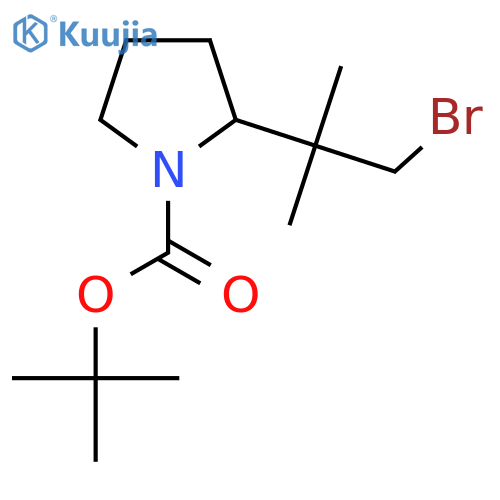 tert-butyl 2-(1-bromo-2-methylpropan-2-yl)pyrrolidine-1-carboxylate structure