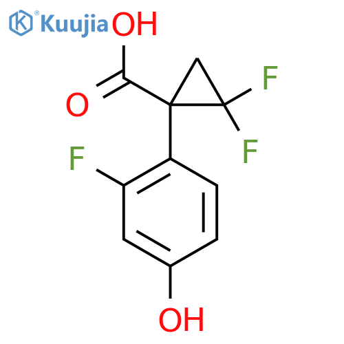 2,2-difluoro-1-(2-fluoro-4-hydroxyphenyl)cyclopropane-1-carboxylic acid structure