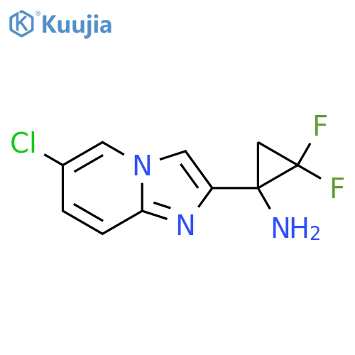1-{6-chloroimidazo1,2-apyridin-2-yl}-2,2-difluorocyclopropan-1-amine structure