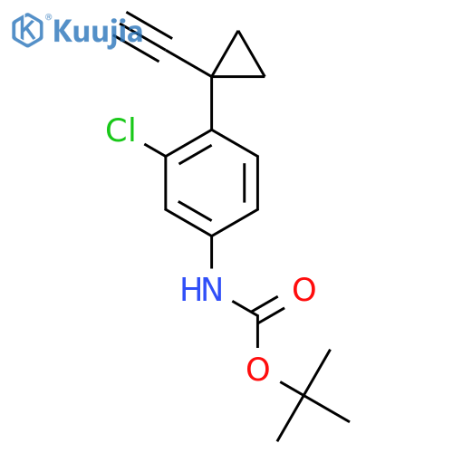 tert-butyl N-[3-chloro-4-(1-ethynylcyclopropyl)phenyl]carbamate structure