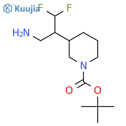 tert-butyl 3-(3-amino-1,1-difluoropropan-2-yl)piperidine-1-carboxylate structure