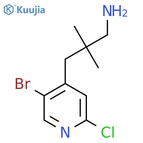 3-(5-bromo-2-chloropyridin-4-yl)-2,2-dimethylpropan-1-amine structure