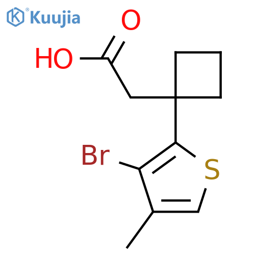2-1-(3-bromo-4-methylthiophen-2-yl)cyclobutylacetic acid structure