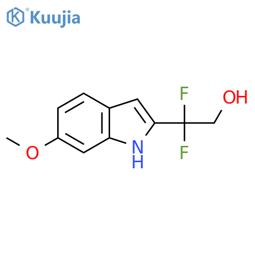 2,2-difluoro-2-(6-methoxy-1H-indol-2-yl)ethan-1-ol structure