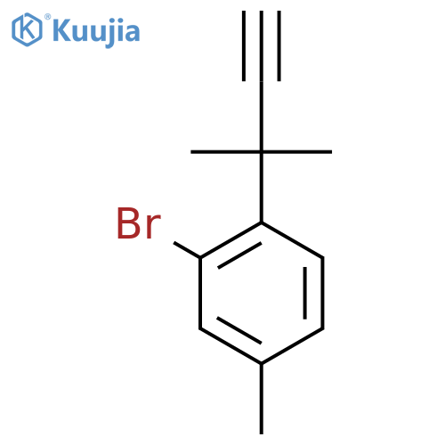 2-bromo-4-methyl-1-(2-methylbut-3-yn-2-yl)benzene structure
