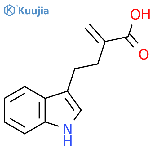 4-(1H-indol-3-yl)-2-methylidenebutanoic acid structure